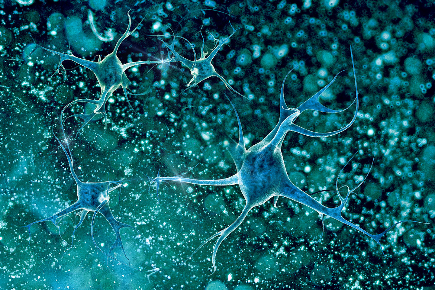 3D illustration of a neuron in beautiful background