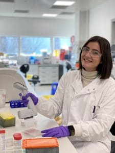 Agathi in the biotherapeutics lab