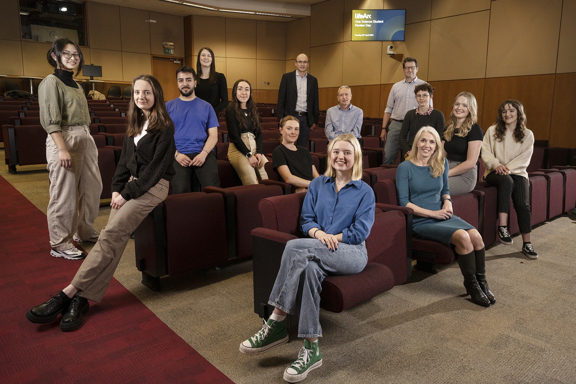 Industrial placement students, who were on the 2022-3 scheme, with the student co-ordinator Andy Merritt, Dave Powell (CSO) and Karen Skinner, Chief Project Officer.