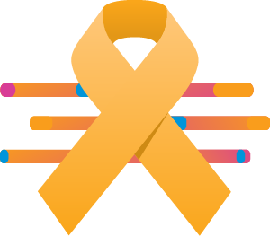Yellow childhood cancer ribbon