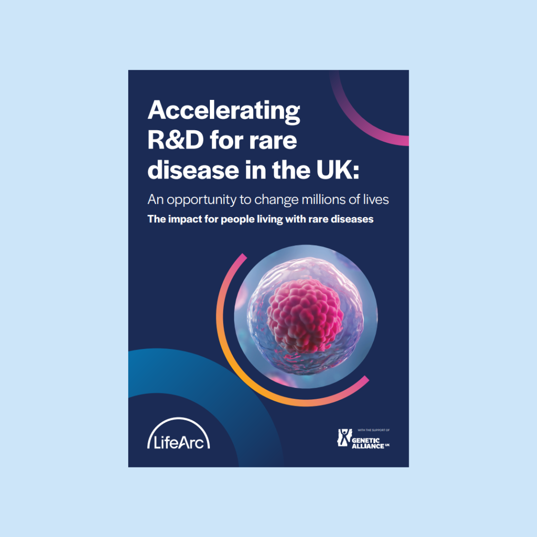 Cover of the report titled "Accelerating R&D for rare disease in the UK: An opportunity to change millions of lives"