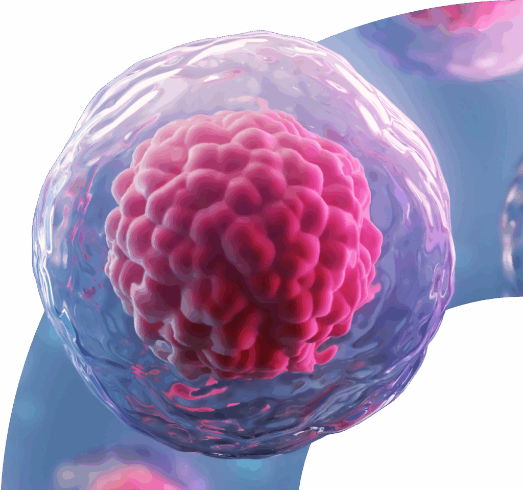 Generated image of a stem cell under a microscope