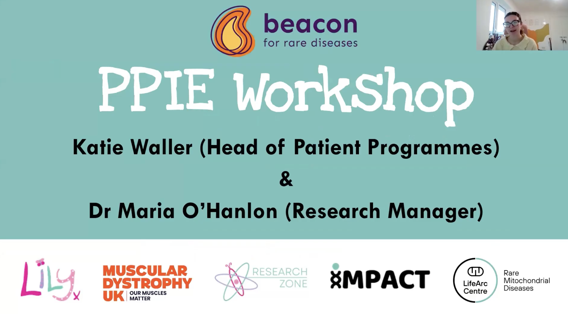 Video thumbnail for PPIE webinar with Beacon for Rare Diseases